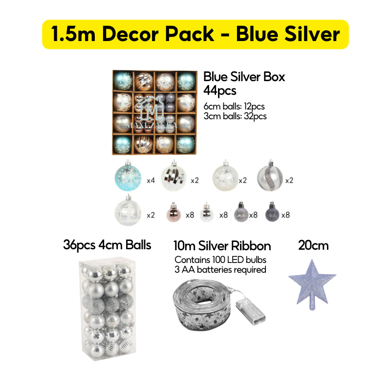 ๐ธ๐ฌ Ready Stock Premium Artificial Holiday Christmas Tree Value Decor Pack 150cm/180cm/210cm Full Dense Led Light Ribbon