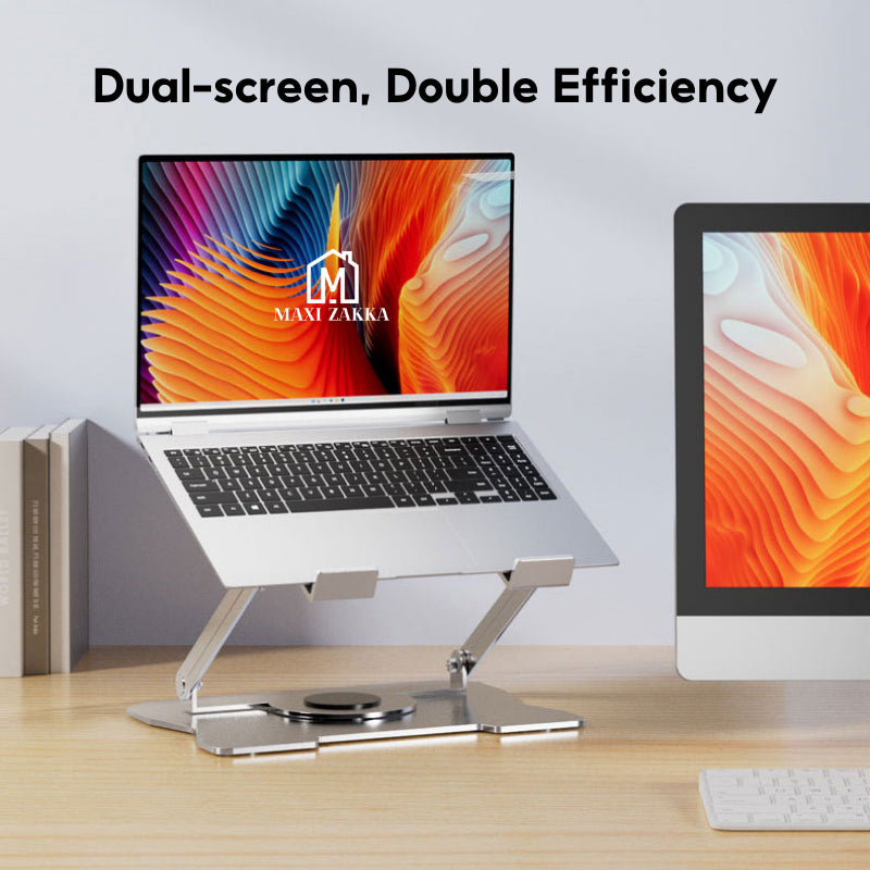 ๐ธ๐ฌ Ready Stock Stepless Laptop Stand Ergonomic Notebook Tablet 360ยฐ Rotating Foldable Carbon Steel Adjustable Height