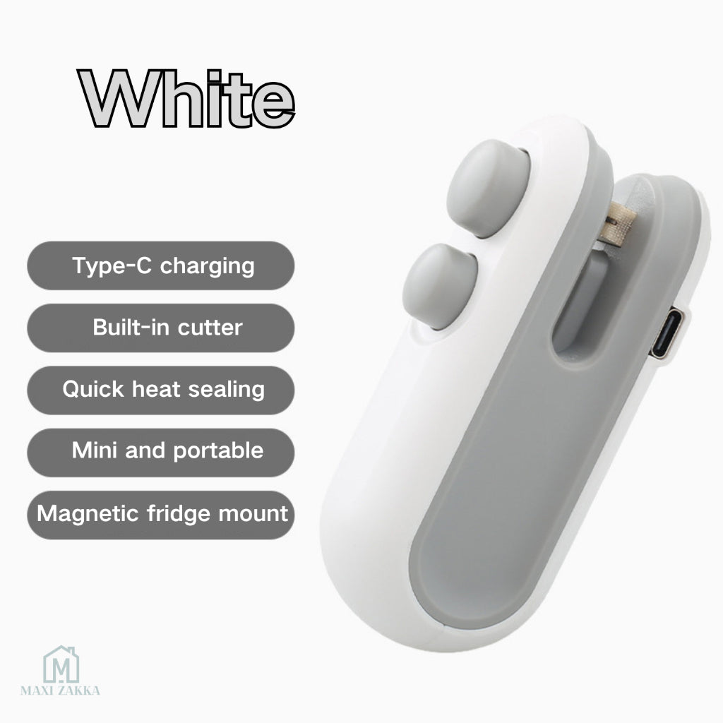 ๐ธ๐ฌ Ready Stock Mini Portable Sealer Machine Heat Sealing USB Charging Snack Food Plastic Bag Refrigerator Magnetic