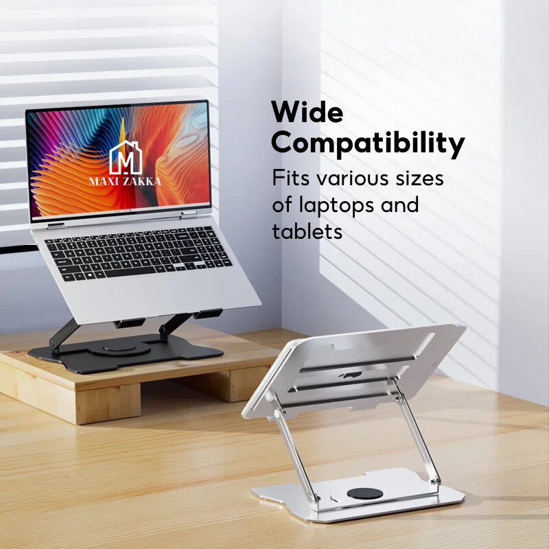 ๐ธ๐ฌ Ready Stock Stepless Laptop Stand Ergonomic Notebook Tablet 360ยฐ Rotating Foldable Carbon Steel Adjustable Height