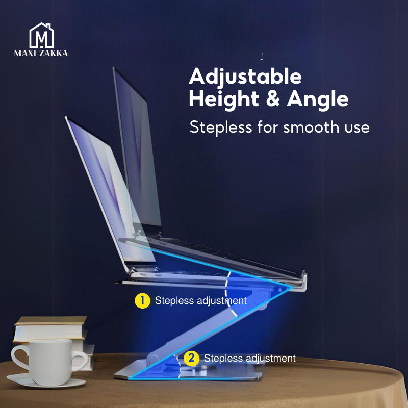 ๐ธ๐ฌ Ready Stock Stepless Laptop Stand Ergonomic Notebook Tablet 360ยฐ Rotating Foldable Carbon Steel Adjustable Height