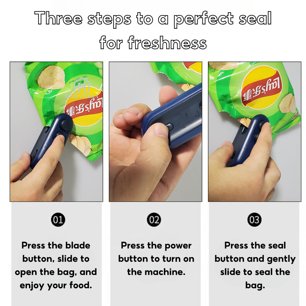 ๐ธ๐ฌ Ready Stock Mini Portable Sealer Machine Heat Sealing USB Charging Snack Food Plastic Bag Refrigerator Magnetic