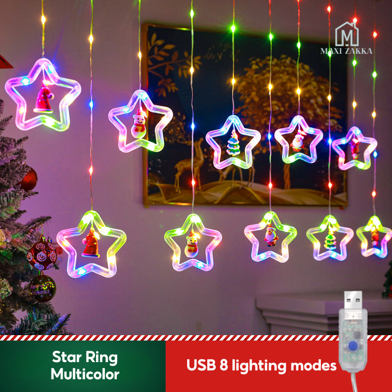 ๐ธ๐ฌ Ready Stock Christmas LED Lights Fairy Lights Decoration Window Curtain String Lights USB Waterproof Party Decor