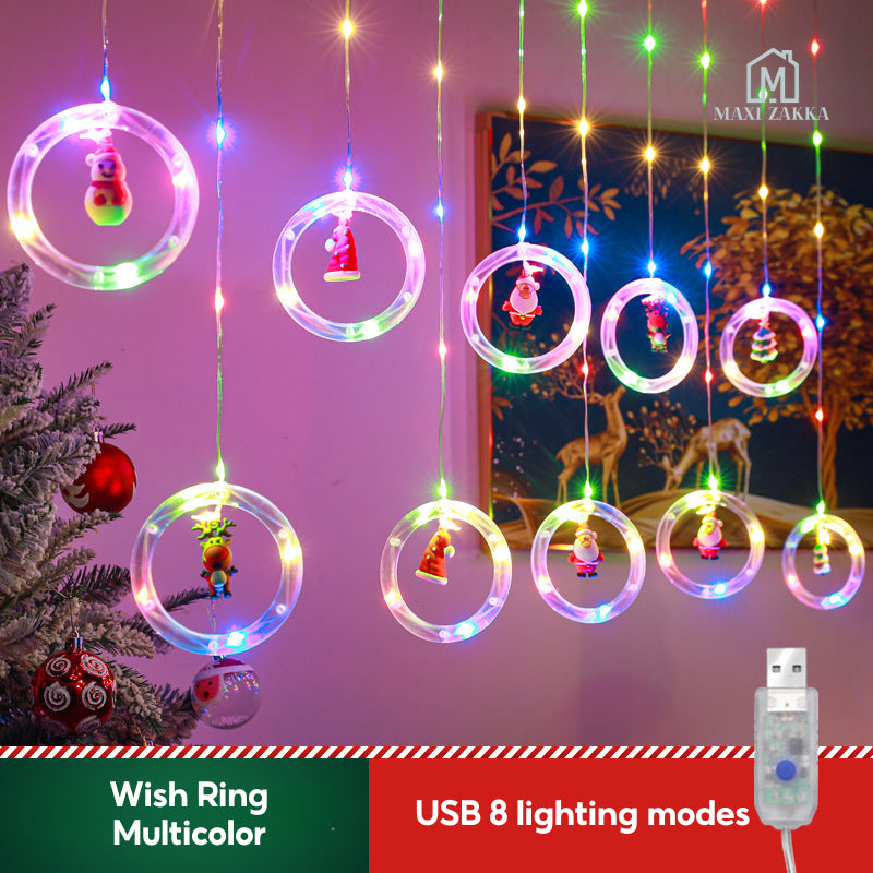 ๐ธ๐ฌ Ready Stock Christmas LED Lights Fairy Lights Decoration Window Curtain String Lights USB Waterproof Party Decor