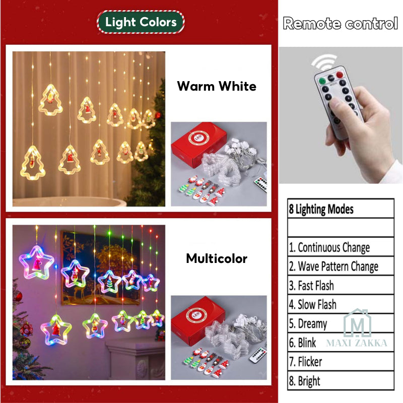 ๐ธ๐ฌ Ready Stock Christmas LED Lights Fairy Lights Decoration Window Curtain String Lights USB Waterproof Party Decor