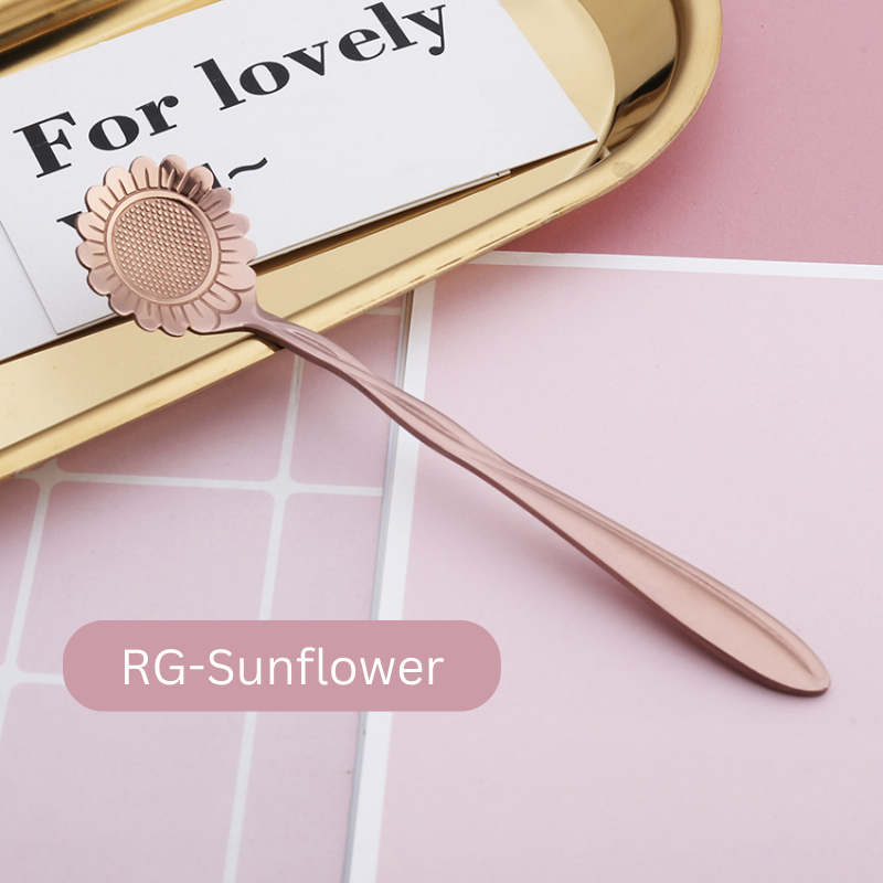 ๐ธ๐ฌ Stainless Steel Flower Spoon Short Handle Home Dessert Stirring Spoon Wedding Gift Cherry Blossom Design Titanium