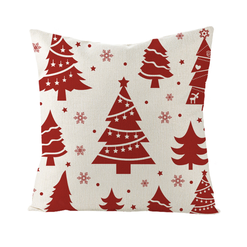 ๐ธ๐ฌ SG Seller Christmas Decoration Red Cushion Cover 45 x 45 cm Throw Pillow Sofa Pillow Cover Case Single Sided Print