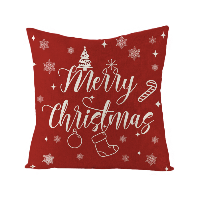 ๐ธ๐ฌ SG Seller Christmas Decoration Red Cushion Cover 45 x 45 cm Throw Pillow Sofa Pillow Cover Case Single Sided Print