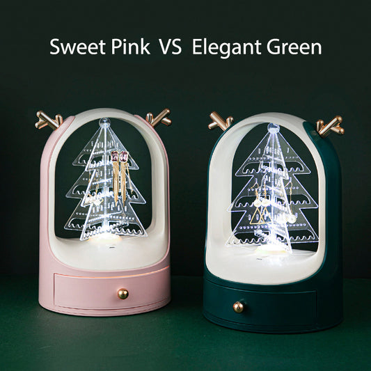 πΈπ¬ Moonlight Christmas Tree Antlers Rotatable Jewellery Accessories Organizer Earring Necklace Bracelet Organizer Display Stand Jewellery Storage Drawer