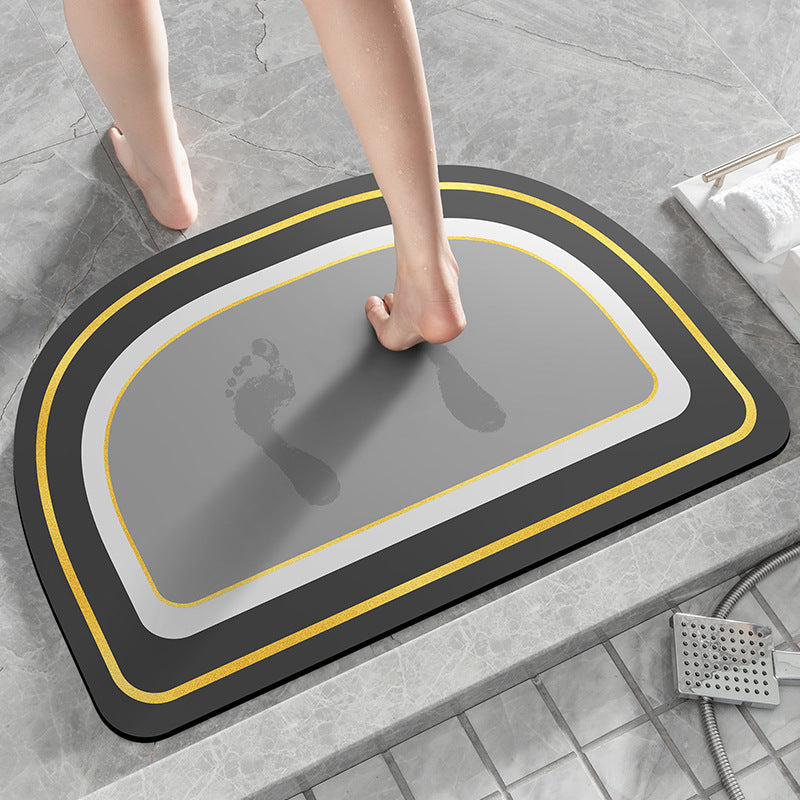 New Generation Absorbent Soft Anti-Slip Diatomite Floor Mat - Classic Round Designs