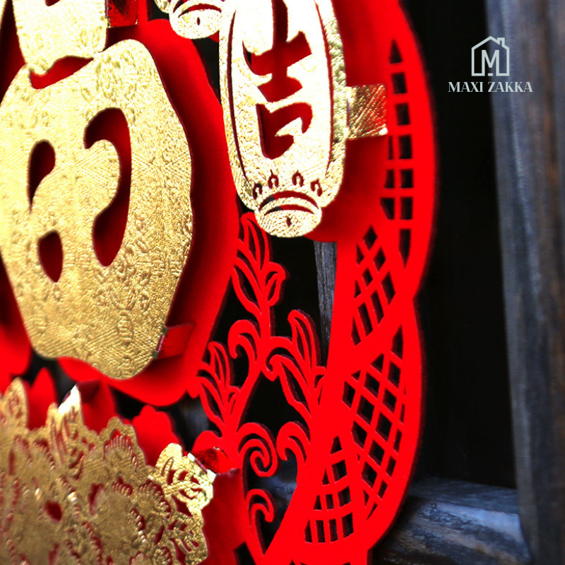 🇸🇬 Ready Stock DIY Chinese New Year Decoration Hanging Ornament Sticker CNY Spring Festival 3D Home Door Window FU