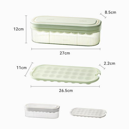 🇸🇬 Ready Stock Ice Cube Tray Mold Maker Household Square Ice Storage Press-and-Release Easy Release Silicone Ice Box