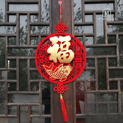 🇸🇬 Ready Stock DIY Chinese New Year Decoration Hanging Ornament Sticker CNY Spring Festival 3D Home Door Window FU