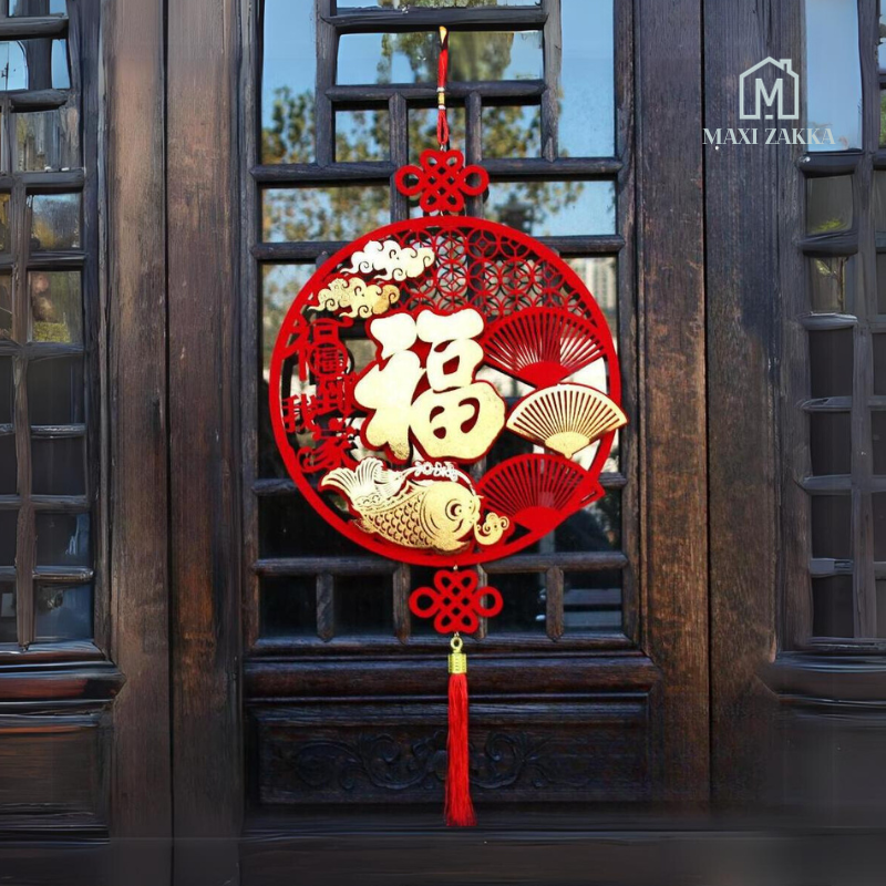 🇸🇬 Ready Stock DIY Chinese New Year Decoration Hanging Ornament Sticker CNY Spring Festival 3D Home Door Window FU