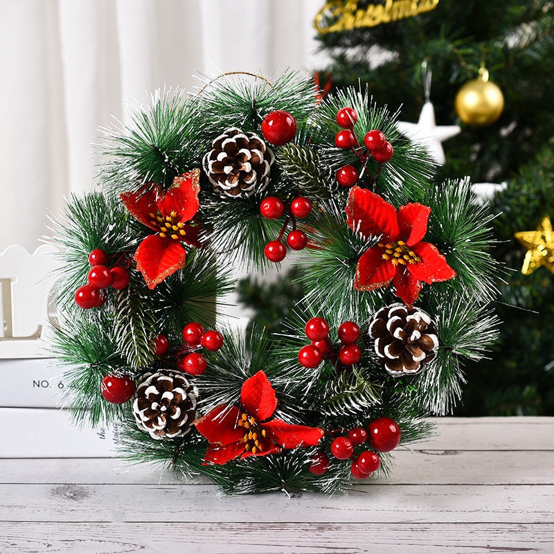 🇸🇬 Local Stock Christmas Wreath Decoration Door Hanging New Rattan Wreath 30cm 40cm Courtyard Hotel Shopping Mall