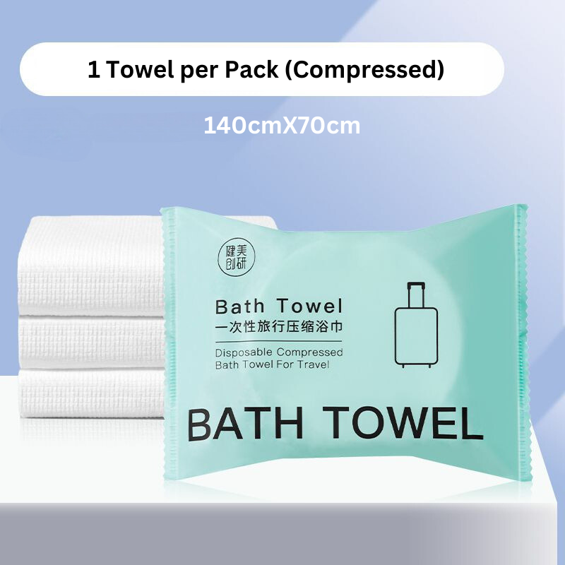 🇸🇬 Ready Stock Premium Disposable Travel Towel Set Thickened Enlarged Nonwoven Bath Towel Hotels Business Trips Beach