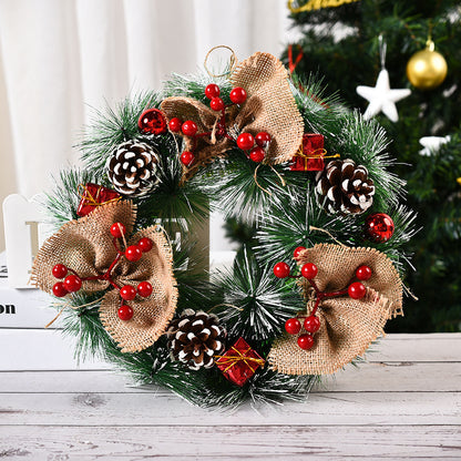 🇸🇬 Local Stock Christmas Wreath Decoration Door Hanging New Rattan Wreath 30cm 40cm Courtyard Hotel Shopping Mall