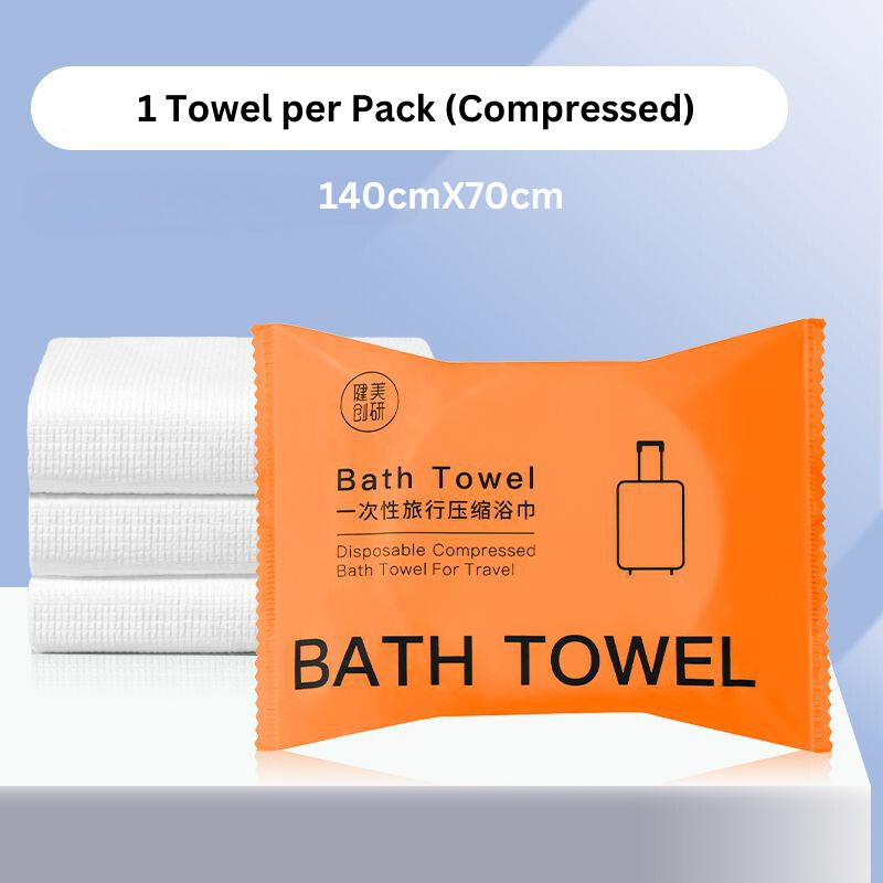 🇸🇬 Ready Stock Premium Disposable Travel Towel Set Thickened Enlarged Nonwoven Bath Towel Hotels Business Trips Beach