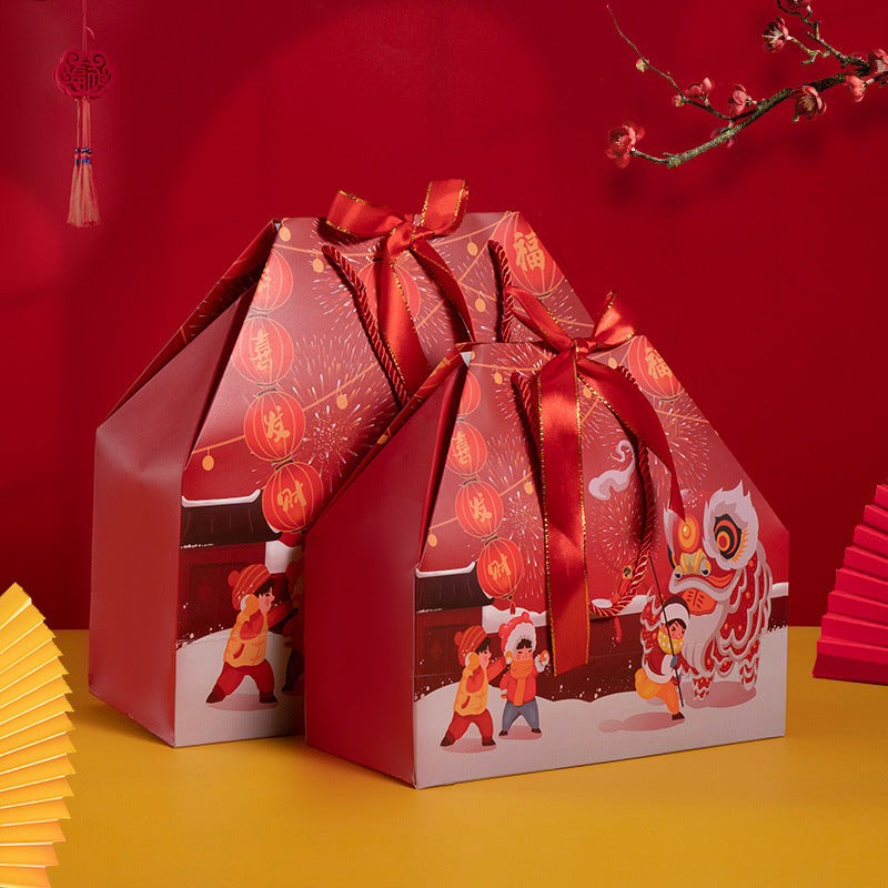 🇸🇬 Ready Stock CNY Paper Gift Bag Mandarin Orange Candy Lucky Bag Fortune Gift Bag Chinese New Year 2024 Red Carrier Bag