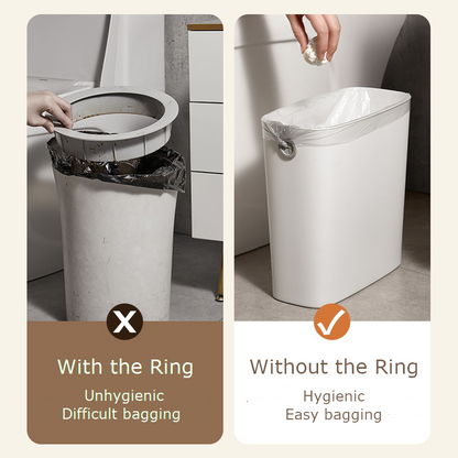 🇸🇬 Ready Stock Hygienic Easy-to-Bag Garbage Waste Bin Rubbish Bin Trash Can Dustbin Basket Narrow Gaps No Ring Design