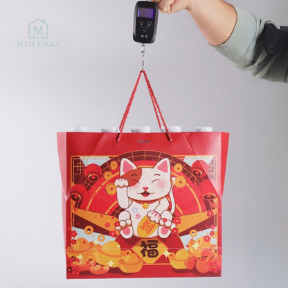 🇸🇬 Ready Stock CNY Paper Gift Bag Mandarin Orange Candy Lucky Bag Fortune Gift Bag Chinese New Year 2024 Red Carrier Bag