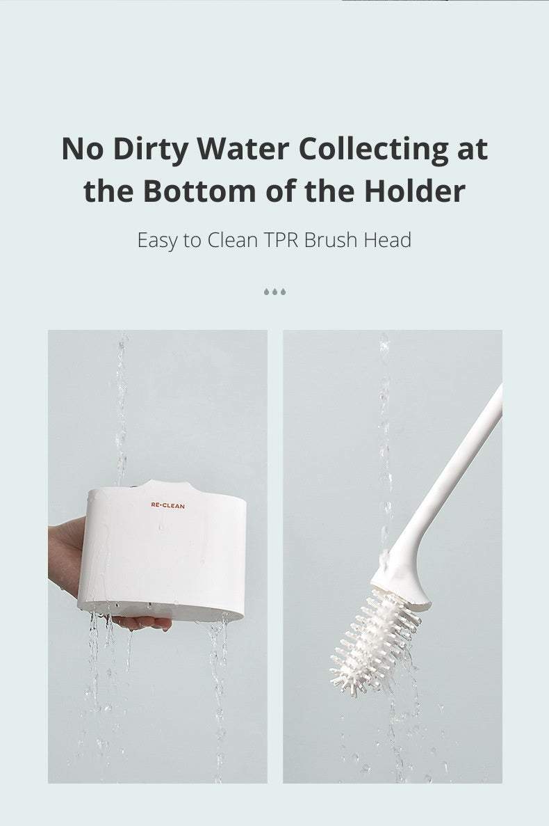 Toilet Brush Set With Holder Dual Brush Two-In-One Design Cleaner Brush Scrubber Wall Mount Floor Standing