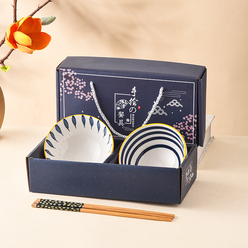 🇸🇬 Ready Stock Ceramic Bowl Chopsticks Gift Set Wedding Housewarming Corporate Gift Dining Tableware Soup Bowl CNY 2014