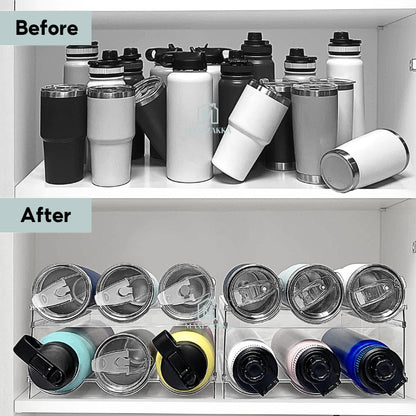 🇸🇬 Ready Stock Water Bottle Flask Holder Stackable Thermos Storage Organizer Organiser Wine Rack Glass Umbrella Fridge