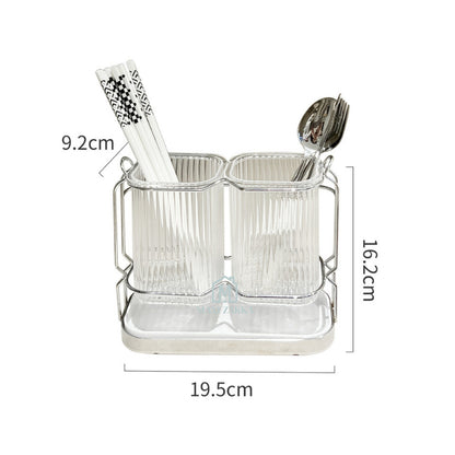 🇸🇬 Ready Stock Cutlery Organizer Utensils Holder Fork Spoon Knife Storage Drainer Chopsticks Tableware Household Kitchen