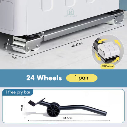 🇸🇬Ready Stock Washing Machine Base With Wheels Fridge Roller Base Refrigerator Stand Rack 360° Wheels