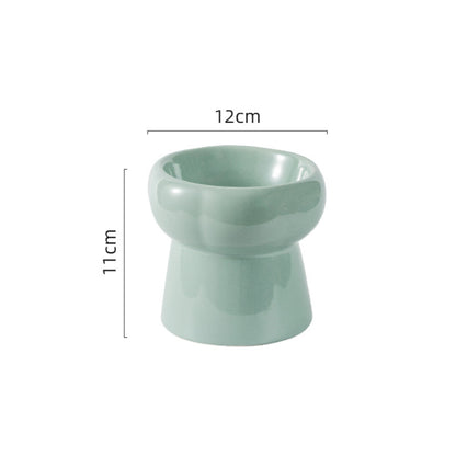 🇸🇬 Ready Stock Pet Bowl Ceramic Elevated Cat Bowl Dog Food Water Snack Bowl Cat Feeding Plate Spine Protection