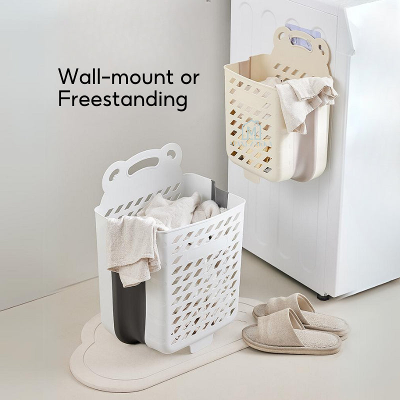 🇸🇬 Ready Stock Foldable Laundry Basket Space Saving Dirty Clothes Storage Bag Shelves Toy Organizer Bathroom Large Capac