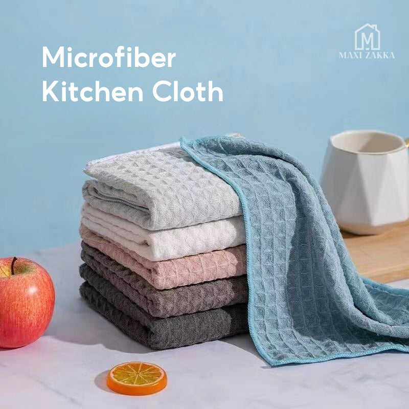 🇸🇬 Ready Stock Microfiber Multi-purpose Cleaning Cloth Kitchen Household Hand Coffee Tea Towel Dish Table Hanging Rag