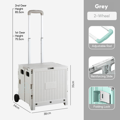 🇸🇬 Ready Stock Foldable Grocery Shopping Trolley Large Utility Cart Collapsible Large Capacity Stair Climb 360 Rotatable