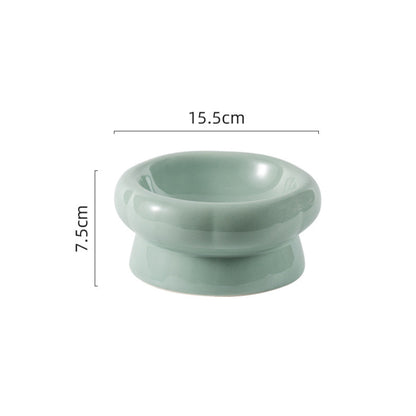 🇸🇬 Ready Stock Pet Bowl Ceramic Elevated Cat Bowl Dog Food Water Snack Bowl Cat Feeding Plate Spine Protection