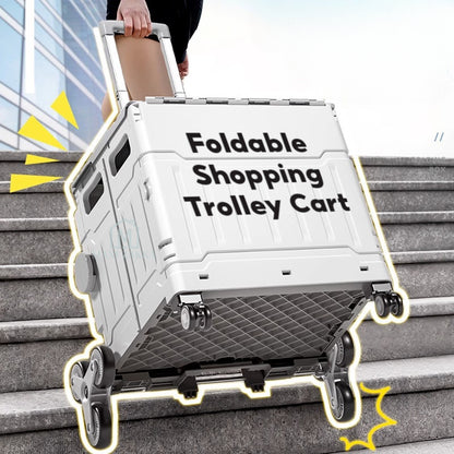 🇸🇬 Ready Stock Foldable Grocery Shopping Trolley Large Utility Cart Collapsible Large Capacity Stair Climb 360 Rotatable