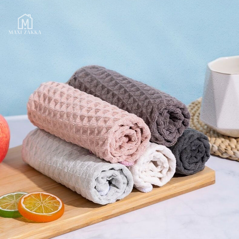 🇸🇬 Ready Stock Microfiber Multi-purpose Cleaning Cloth Kitchen Household Hand Coffee Tea Towel Dish Table Hanging Rag