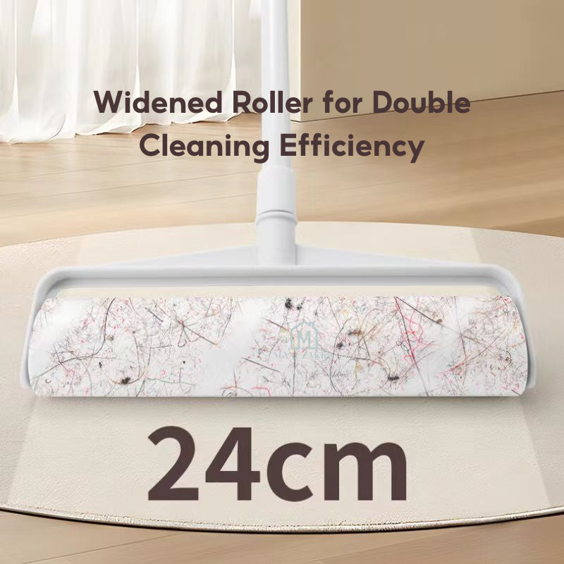 🇸🇬 Ready Stock CHEAPEST Lint Roller Mop Dust Pet Hair Removal Extendable Rod Refill Sticky Paper Carpet Rug Bed Clothes