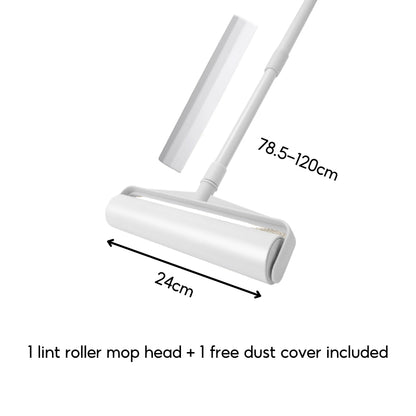 🇸🇬 Ready Stock CHEAPEST Lint Roller Mop Dust Pet Hair Removal Extendable Rod Refill Sticky Paper Carpet Rug Bed Clothes