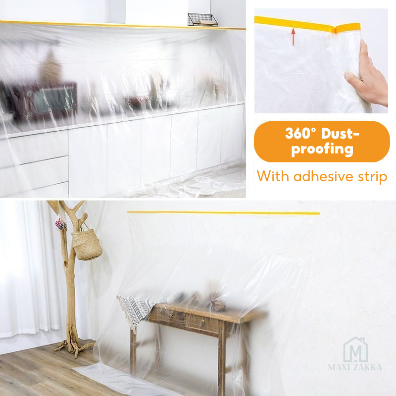 🇸🇬 Ready Stock Plastic Dust Cover Disposable Furniture Appliance Dustproof Cover Renovation Paint Splash Protective Film