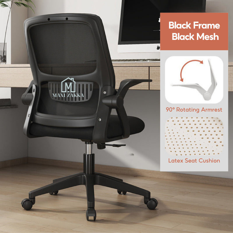 🇸🇬 Ready Stock Ergonomic Office Home Gaming Chair Armrest Headrest Mesh Lumbar Support Height Adjustable Comfortable