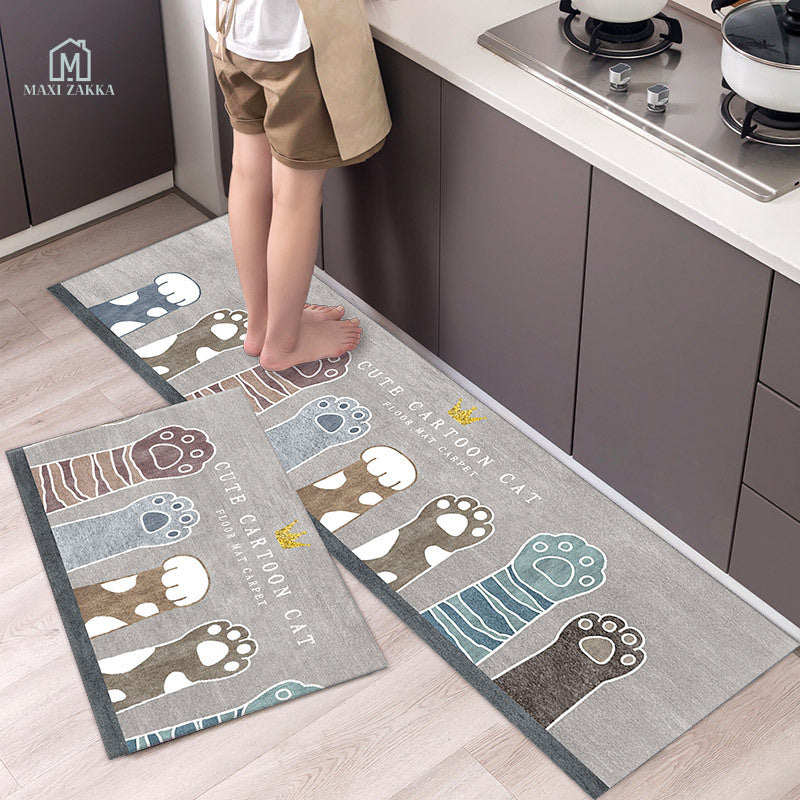 🇸🇬 Ready Stock Long Bathroom Kitchen Floor Mat Water Absorbent Scratch Proof Anti-Slip Non-slip Door Foot Pad Carpet