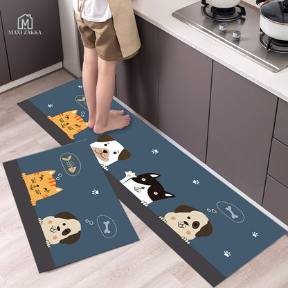 🇸🇬 Ready Stock Long Bathroom Kitchen Floor Mat Water Absorbent Scratch Proof Anti-Slip Non-slip Door Foot Pad Carpet