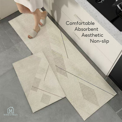 🇸🇬 Ready Stock Long Bathroom Kitchen Floor Mat Water Absorbent Scratch Proof Anti-Slip Non-slip Door Foot Pad Carpet