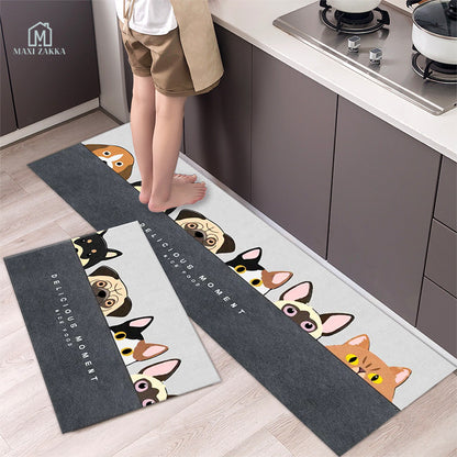 🇸🇬 Ready Stock Long Bathroom Kitchen Floor Mat Water Absorbent Scratch Proof Anti-Slip Non-slip Door Foot Pad Carpet