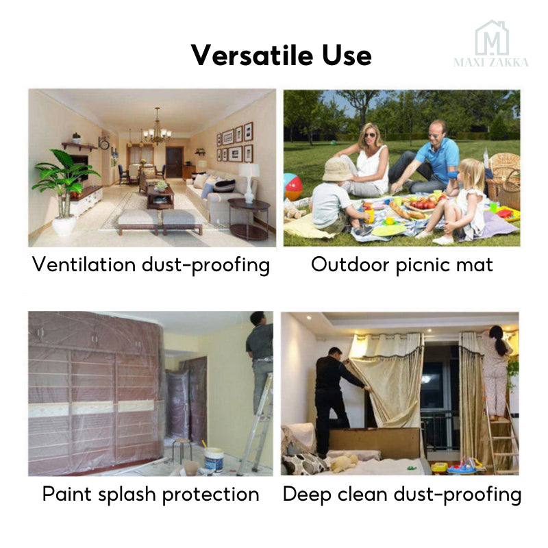 🇸🇬 Ready Stock Plastic Dust Cover Disposable Furniture Appliance Dustproof Cover Renovation Paint Splash Protective Film