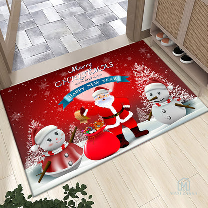 🇸🇬 Ready Stock Christmas Door Mat Bathroom Diatom Mat Water Absorbent Floor Soft Anti Slip Toilet Bath Kitchen Mat