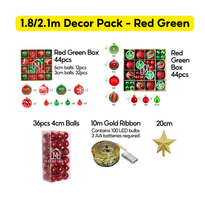 🇸🇬 Ready Stock Premium Artificial Holiday Christmas Tree Value Decor Pack 150cm/180cm/210cm Full Dense Led Light Ribbon