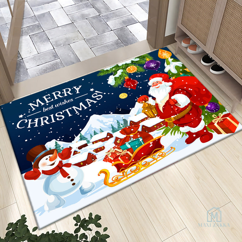 🇸🇬 Ready Stock Christmas Door Mat Bathroom Diatom Mat Water Absorbent Floor Soft Anti Slip Toilet Bath Kitchen Mat