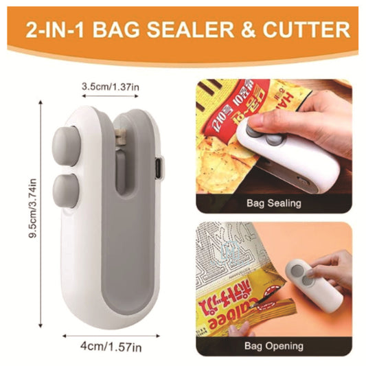 🇸🇬 Ready Stock Mini Portable Sealer Machine Heat Sealing USB Charging Snack Food Plastic Bag Refrigerator Magnetic